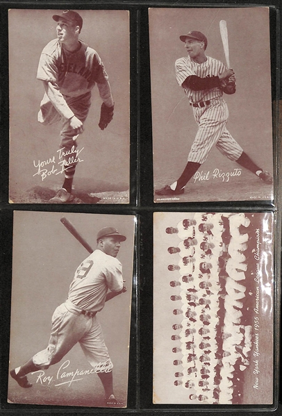 Lot of (43) 1939-1957 Baseball Exhibit Cards w. Roy Campanella