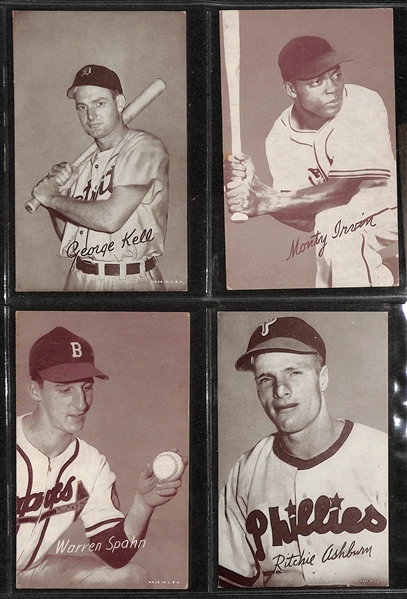 Lot of (43) 1939-1957 Baseball Exhibit Cards w. Roy Campanella