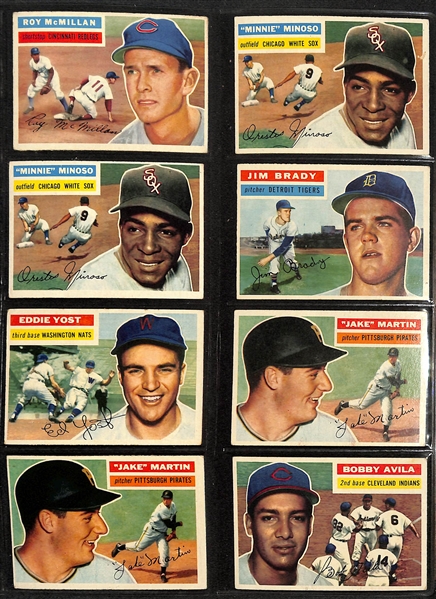 Lot of Approximately (280) Assorted 1956 Topps Baseball Cards w. Enos Slaugher 