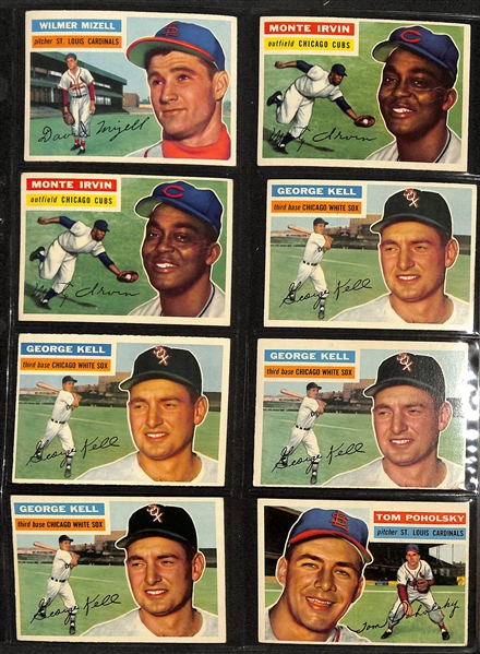 Lot of Approximately (280) Assorted 1956 Topps Baseball Cards w. Enos Slaugher 