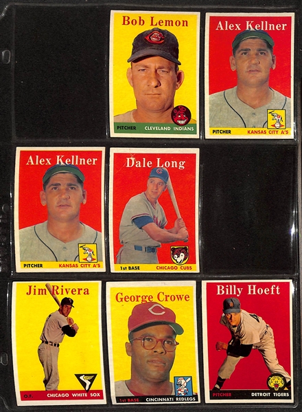 Lot of Approximately (280) Assorted 1958 Topps Baseball Cards w. Richie Ashburn