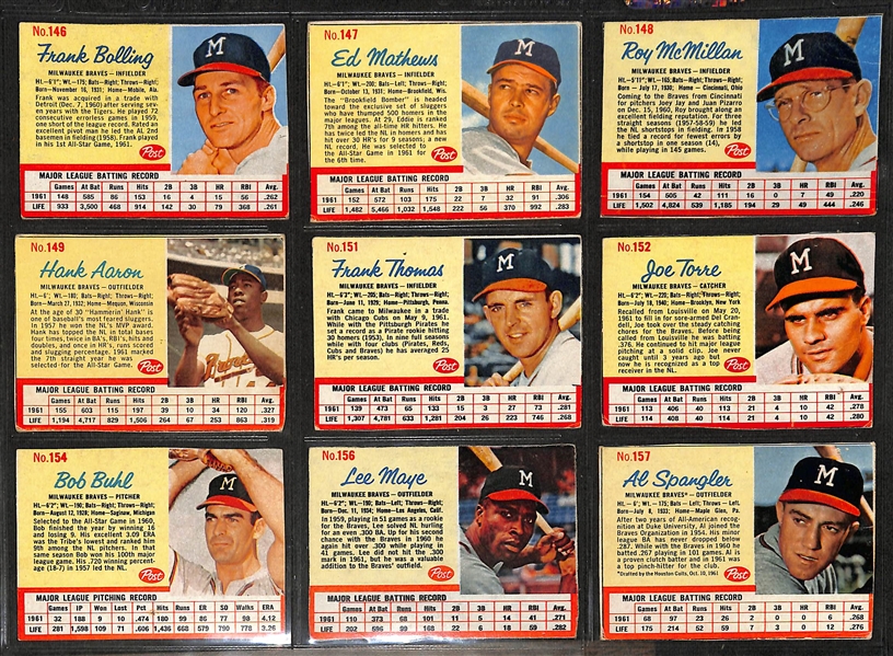 Lot of (108) Different 1962 Post Cereal Cards w. Mickey Mantle