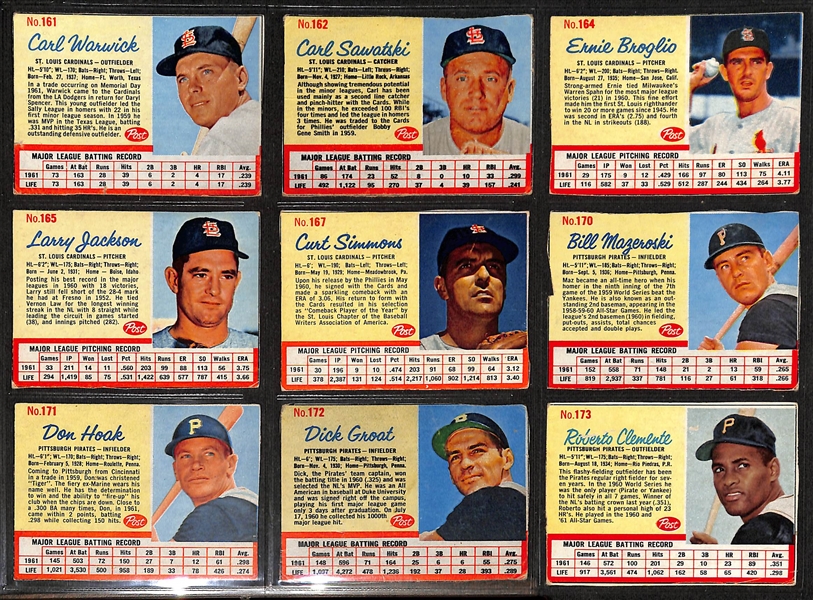 Lot of (108) Different 1962 Post Cereal Cards w. Mickey Mantle