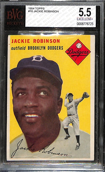 1954 Topps Jackie Robinson #10 Graded Beckett BVG 5.5