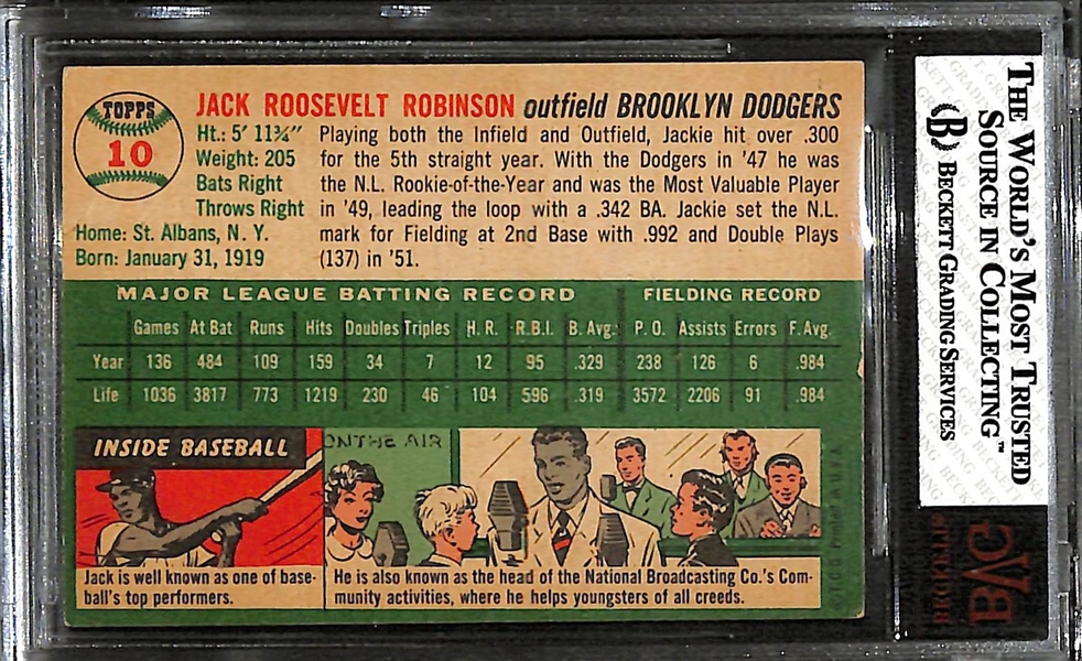 1954 Topps Jackie Robinson #10 Graded Beckett BVG 5.5