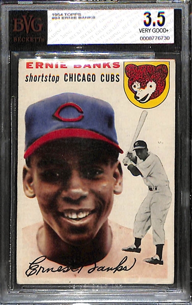 1954 Topps Ernie Banks Rookie Card #94 Graded Beckett BVG 3.5