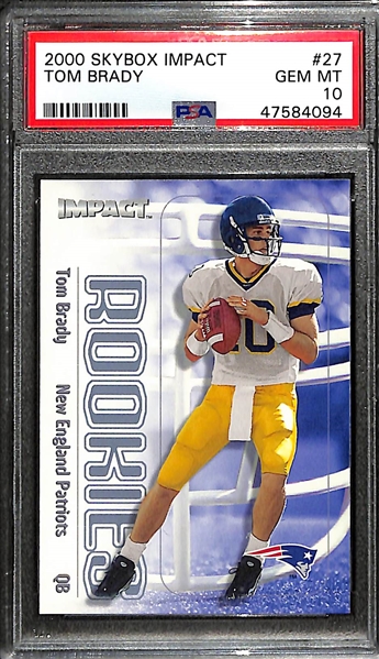 2000 Skybox Impact Tom Brady Rookie Card #27 Graded PSA 10