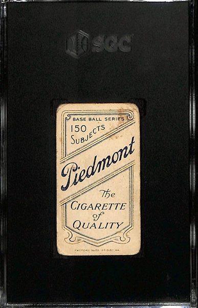 1909 T206 Ty Cobb (Portrait, Geen Background) Piedmont Cigarettes  Graded SGC 1.5
