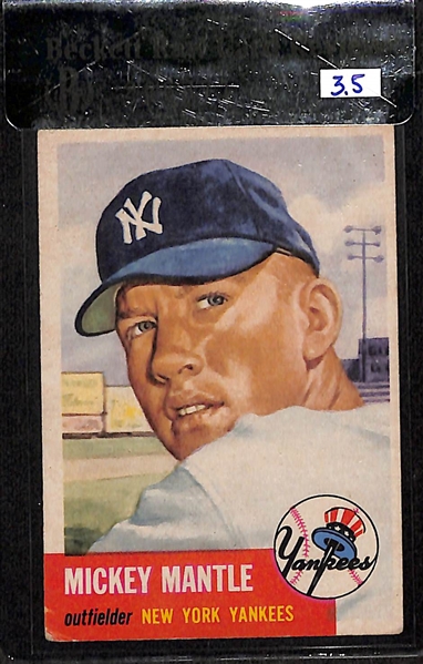 1953 Topps Mickey Mantle #82 Beckett Raw Card Review BVG 3.5
