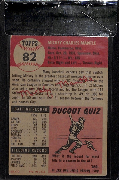 1953 Topps Mickey Mantle #82 Beckett Raw Card Review BVG 3.5