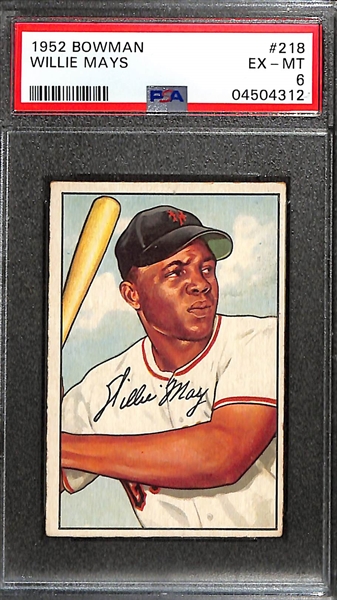 1952 Bowman Willie Mays #218 Graded PSA 6