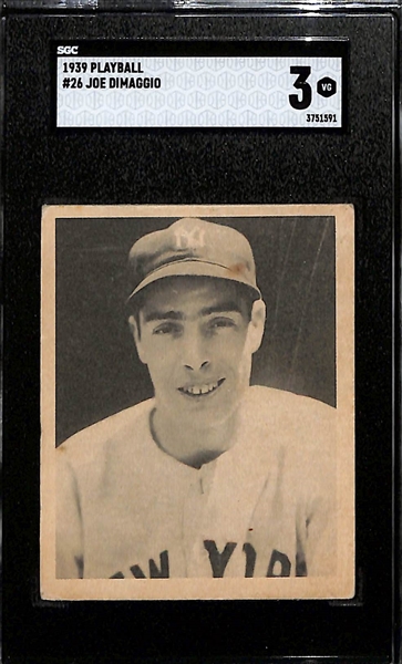 1939 Playball Joe DiMaggio (HOF) Rookie Card #26 Graded SGC 3