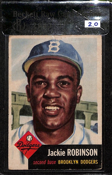 1953 Topps Jackie Robinson #1 Beckett Raw Card Review BVG 2.0