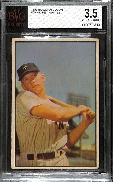 1953 Bowman Mickey Mantle #59 Graded BVG 3.5