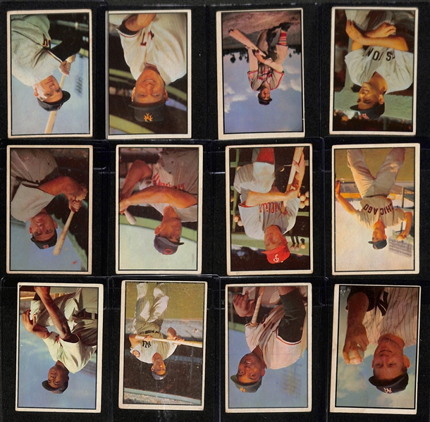 1953 Bowman Color Baseball Card Set (Only Missing Mickey Mantle #59) - 159 of 160 Cards Inc. All 31 High #s - w. (13) Graded Cards Inc. Musial (BVG 3.5), Spahn (BVG 6.5), Mathews (BVG 6), Berra...
