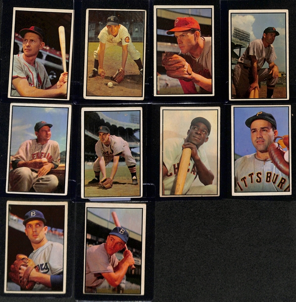 1953 Bowman Color Baseball Card Set (Only Missing Mickey Mantle #59) - 159 of 160 Cards Inc. All 31 High #s - w. (13) Graded Cards Inc. Musial (BVG 3.5), Spahn (BVG 6.5), Mathews (BVG 6), Berra...