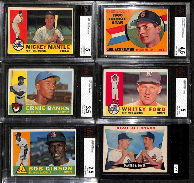1960 Topps Baseball Card Complete Set of 572 Cards w. Carl Yastrzemski BVG 4.5 & Mickey Mantle BVG 5