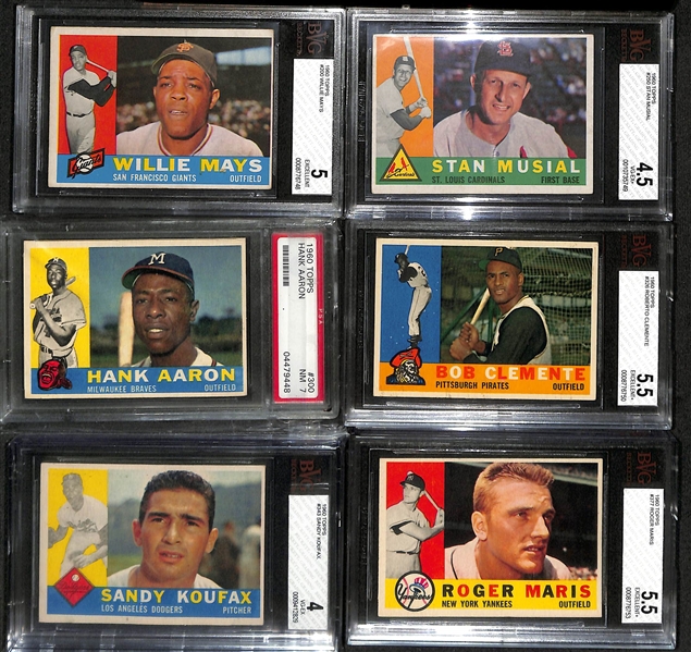 1960 Topps Baseball Card Complete Set of 572 Cards w. Carl Yastrzemski BVG 4.5 & Mickey Mantle BVG 5