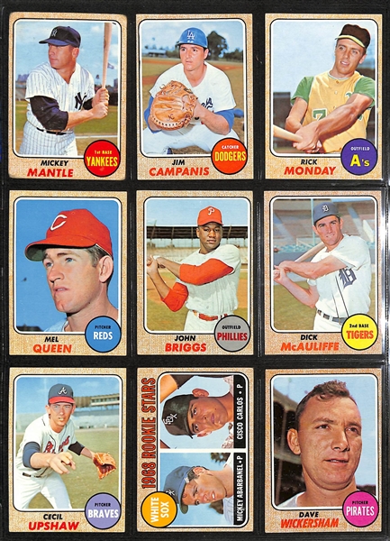 1968 Topps Baseball Card Complete Set of 598 Cards w. Koosman/Ryan Rookie Card BVG 5