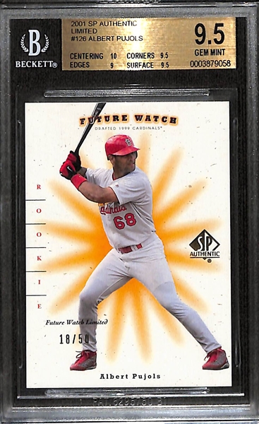 2001 SP Authentic Albert Pujols Limited Future Watch Rookie Graded BGS 9.5 (#/50)