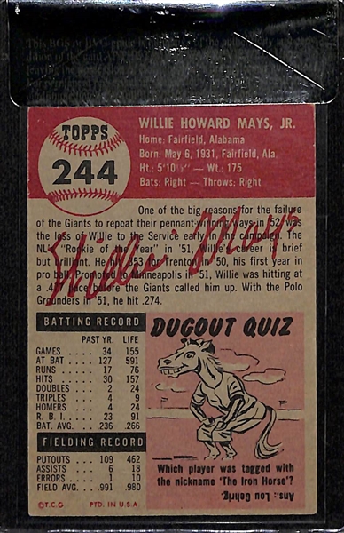 1953 Topps Willie Mays #244 Beckett Raw Card Review BVG 4.0