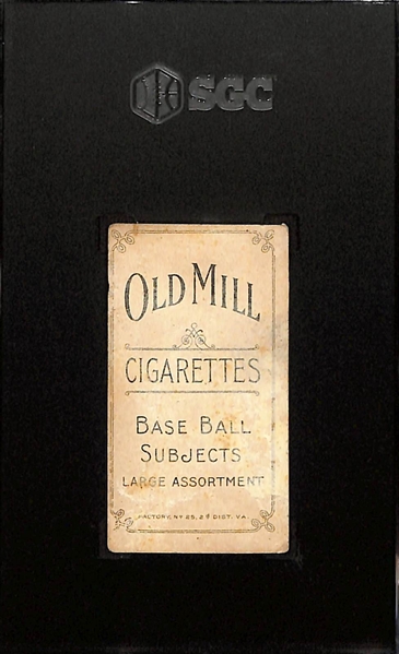 1909-11 T206 Old Mill Cigarettes Eddie Collins (HOF) Graded SGC 1.5