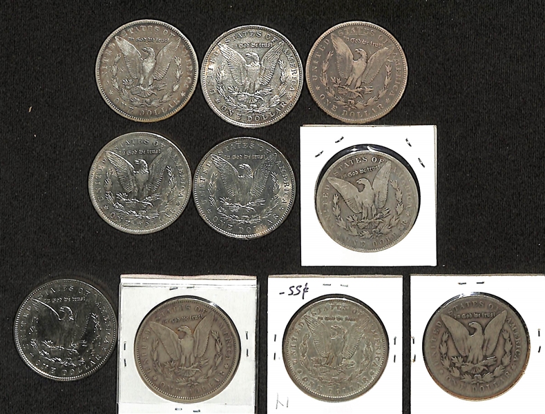 Lot of (10) Morgan Silver Dollars from 1879-S to 1903-S