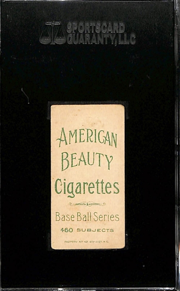 Rare 1911 T206 American Beauty Cigarettes John McGraw (HOF, Glove at Hip) Graded SGC 2