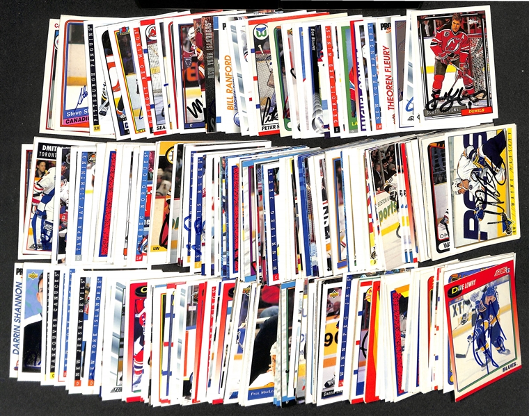 (350+) Signed Hockey Cards w. Scott Stevens, (2) Phil Bourque,  Nicklas Lidstrom, + (JSA Auction Letter)