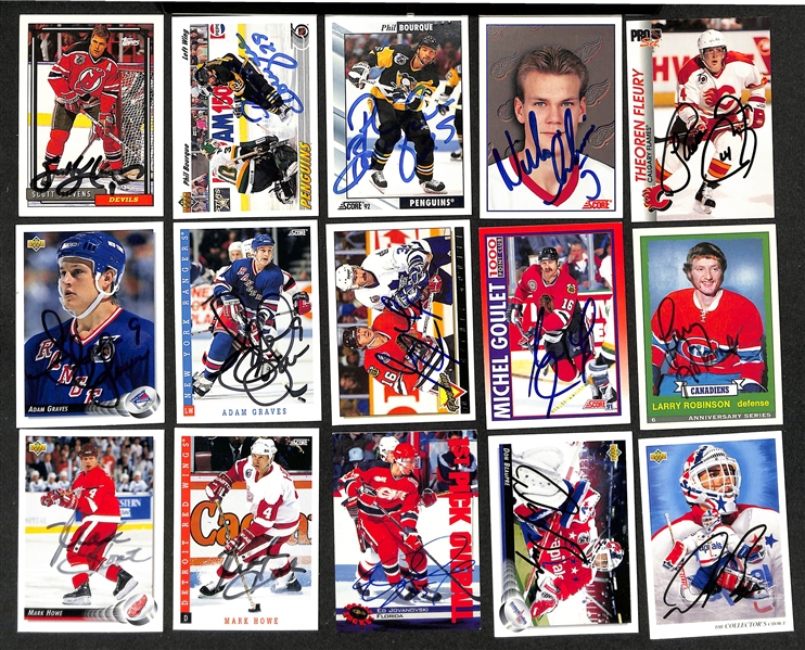 (350+) Signed Hockey Cards w. Scott Stevens, (2) Phil Bourque,  Nicklas Lidstrom, + (JSA Auction Letter)