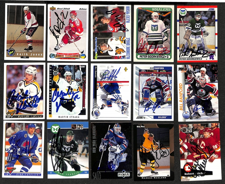 (350+) Signed Hockey Cards w. Scott Stevens, (2) Phil Bourque,  Nicklas Lidstrom, + (JSA Auction Letter)
