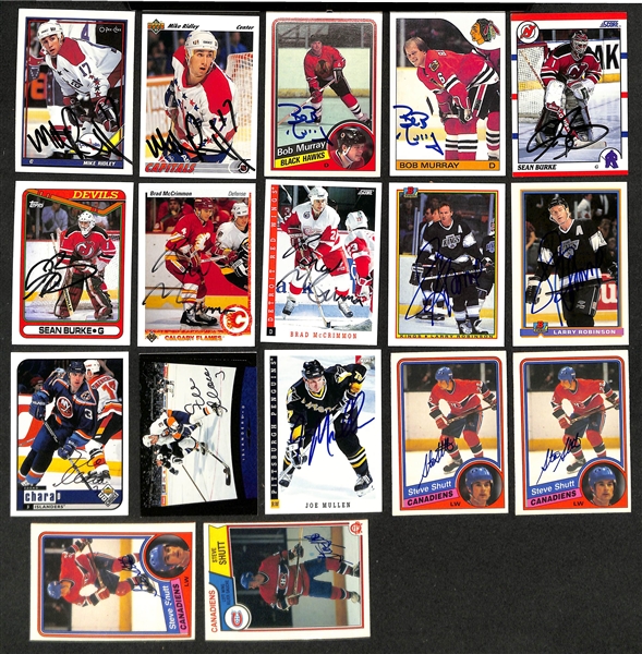 (350+) Signed Hockey Cards w. Scott Stevens, (2) Phil Bourque,  Nicklas Lidstrom, + (JSA Auction Letter)