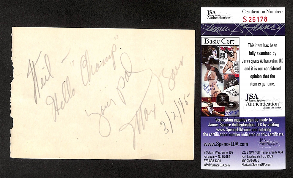 1930's Boxing Champion Max Baer Signed Album Page (JSA COA)