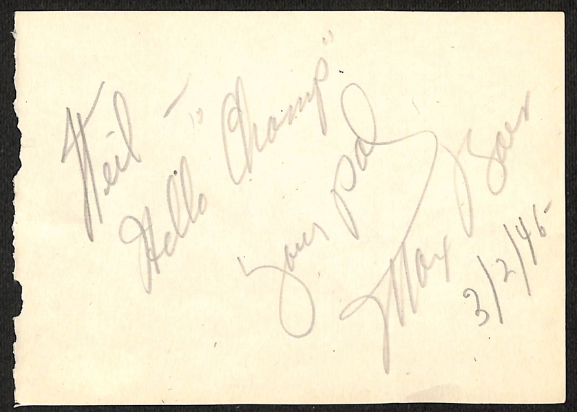 1930's Boxing Champion Max Baer Signed Album Page (JSA COA)