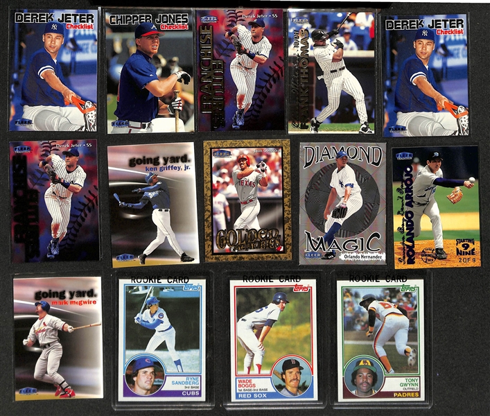 Baseball Card Lot w. 1983 Topps Complete Baseball Card Set (Sandberg, Gwynn, Boggs Rookies) and Misc 1990s Cards