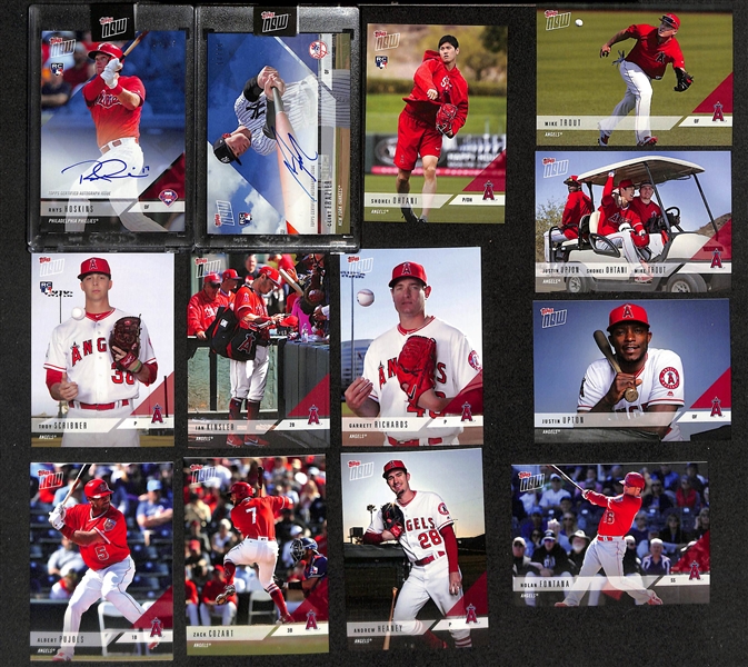 Lot of (50+) 2017 & 2018 Topps Now Baseball Cards w. Ohtani & Judge Rookie Cards & (2) Autographs