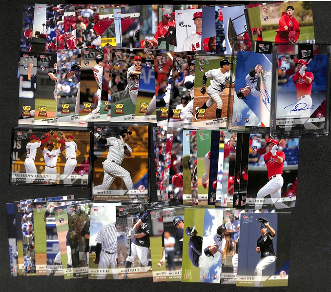 Lot of (50+) 2017 & 2018 Topps Now Baseball Cards w. Ohtani & Judge Rookie Cards & (2) Autographs