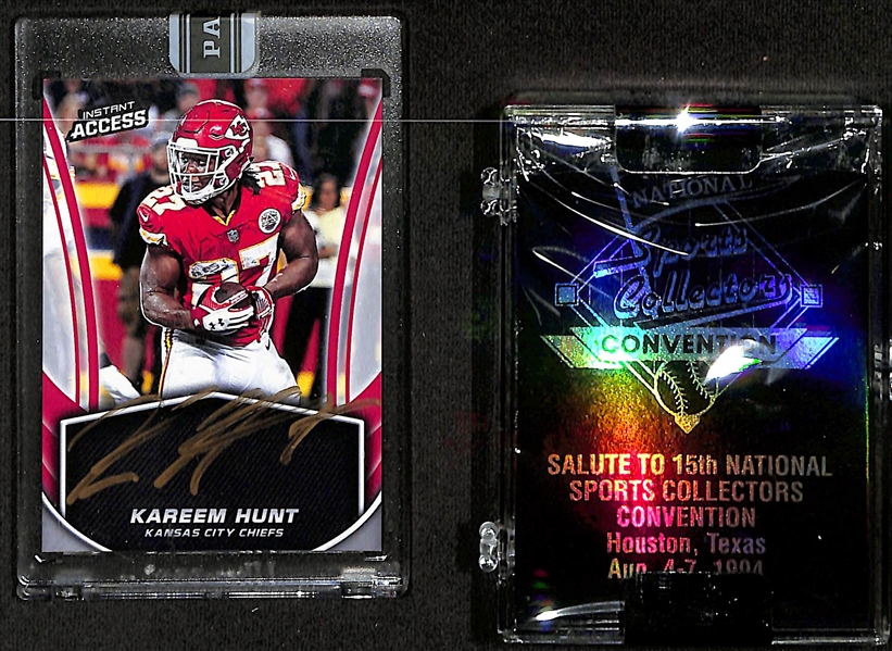 Lot of (3) Special Edition Sets - 2017 Panini Instant Eagles Superbowl Team Set (#/5714), 2017 Panini Instant All Rookie Team Set w. Kareem Hunt Auto, & 1994 National Convention Sealed 20-Card Set