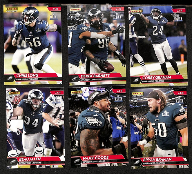 Lot of (3) Special Edition Sets - 2017 Panini Instant Eagles Superbowl Team Set (#/5714), 2017 Panini Instant All Rookie Team Set w. Kareem Hunt Auto, & 1994 National Convention Sealed 20-Card Set