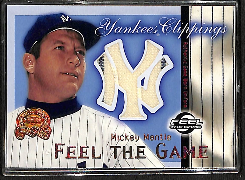 2000 Fleer Greats of the Game Yankees Clippings Mickey Mantle
