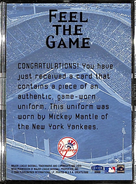 2000 Fleer Greats of the Game Yankees Clippings Mickey Mantle