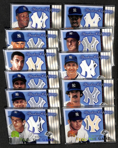Lot of (11) 2000 Fleer Greats of the Game Yankees Clippings Cards w. Billy Martin & Dave Winfield