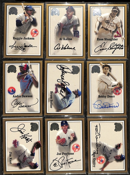 Lot of (17) 2000 Fleer Greats of the Game Autograph Cards w. Reggie Jackson