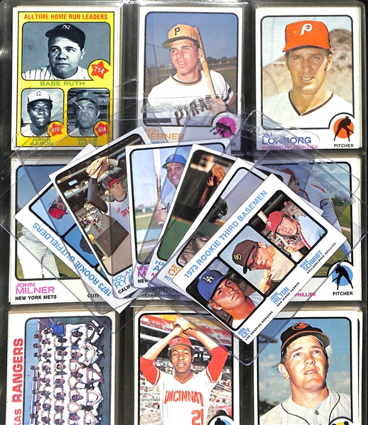 1973 Complete Topps Baseball Set of (663) cards w. Mike Schmidt RC