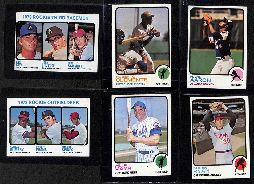 1973 Complete Topps Baseball Set of (663) cards w. Mike Schmidt RC