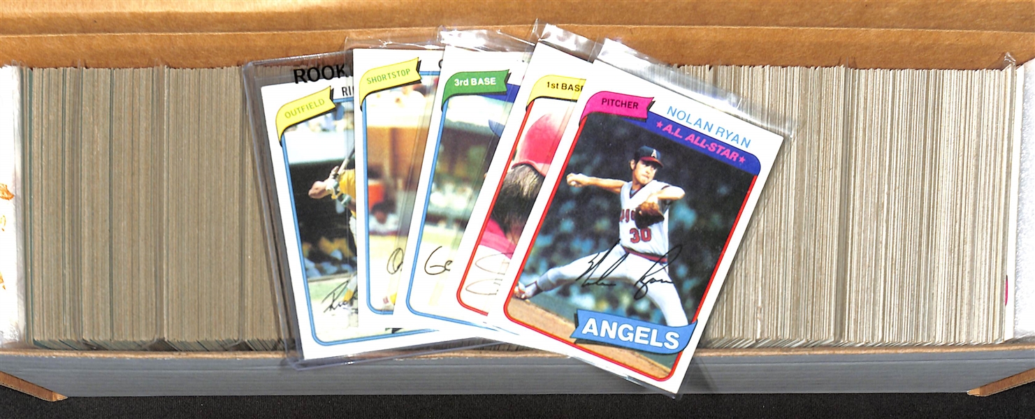 1980 Topps Complete Baseball Card Set of (726) cards w. Rickey Henderson RC