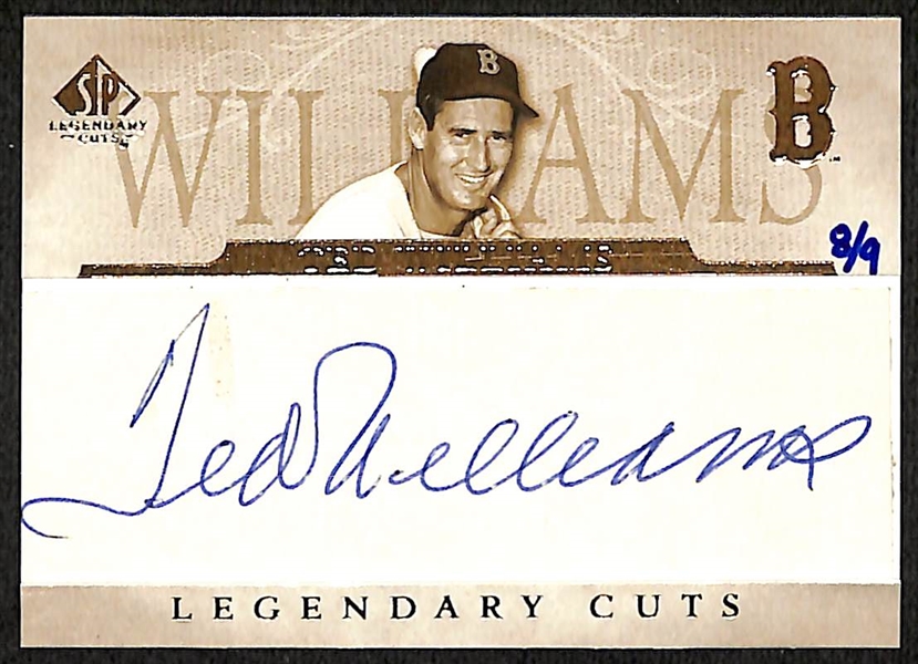 2005 Upper Deck SP Ted Williams Legendary Cuts Autograph Card #8/9