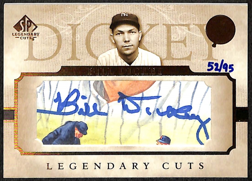 Lot of (2) 2005 Upper Deck SP Legendary Cuts Autograph Cards w. PeeWee Reese #/69 & Bill Dickey #/95