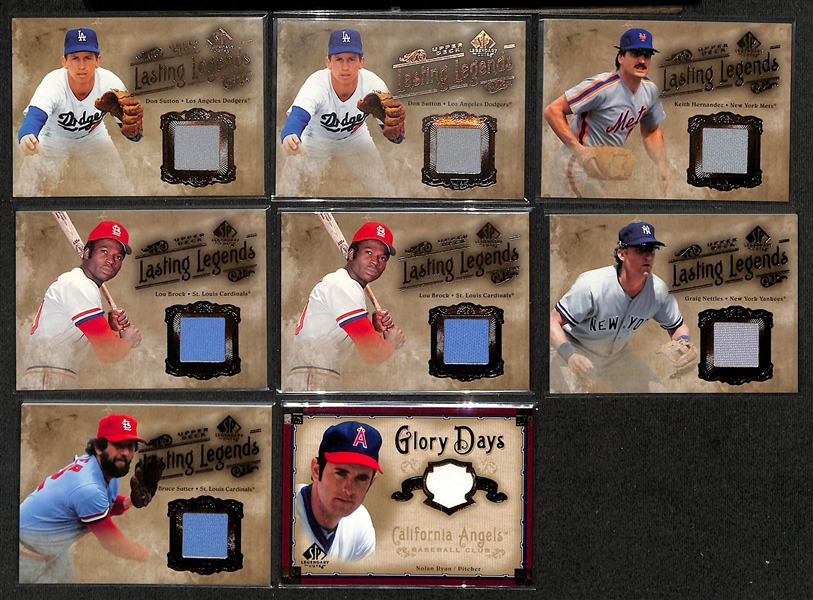 Lot of (30+) 2005 Upper Deck SP Legendary Cuts Lasting Legends & Glory Days Game-Used Jersey Cards w. Berra, Musial, Carew, Ryan, Gwynn, +