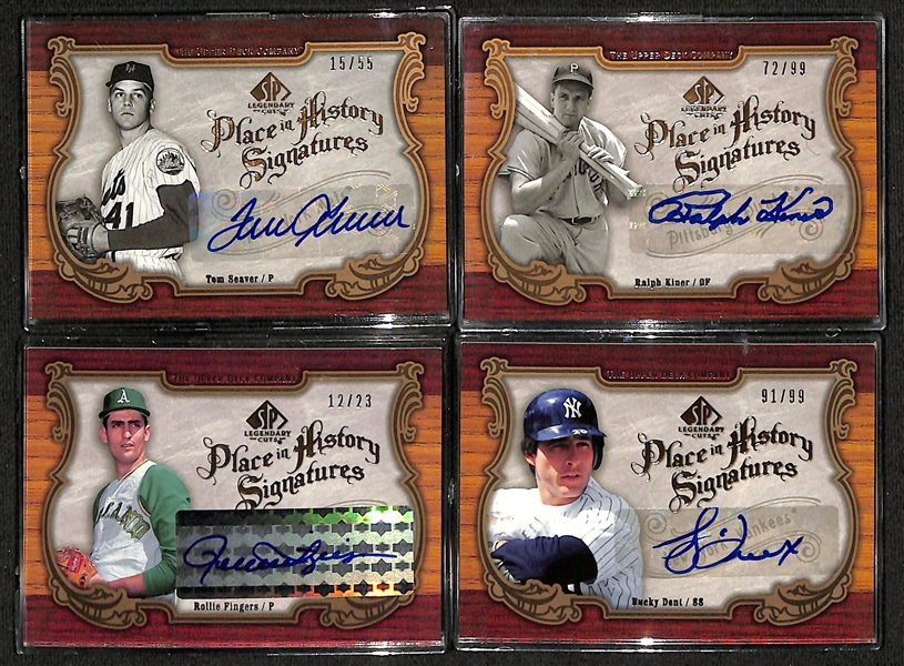 Lot of (9) 2006 Upper Deck SP Legendary Cuts Autograph Cards w. Eddie Mathews #/33, Tom Seaver #/55, Wade Boggs #1/1, +